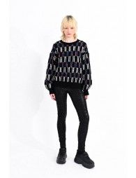 Mixed knit sweater