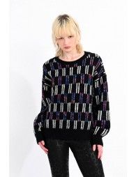 Mixed knit sweater