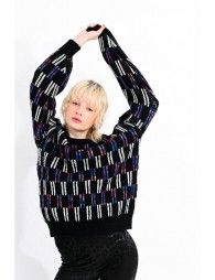 Mixed knit sweater