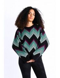 Large sweater with chevron pattern