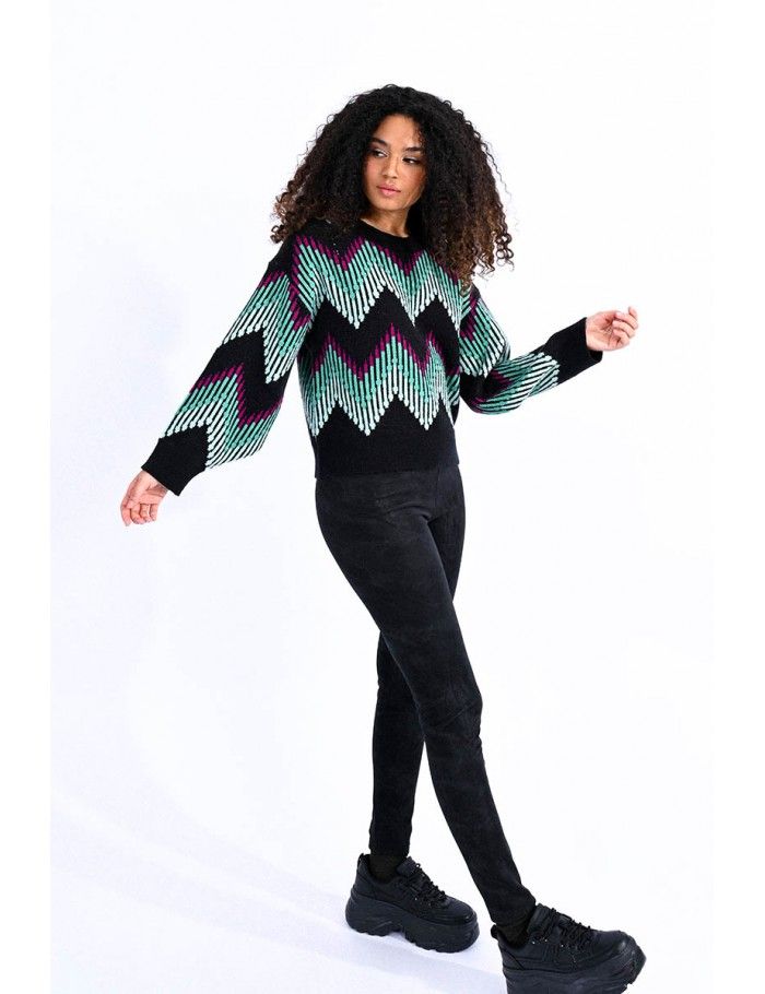 Large sweater with chevron pattern