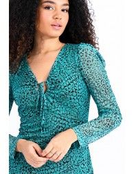 Printed mesh dress