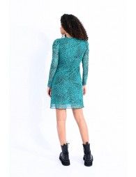 Printed mesh dress