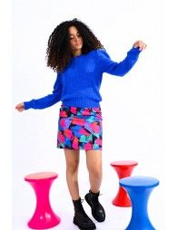 Mini skirt in color block
