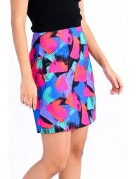 Mini skirt in color block