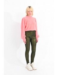 Vegan leather printed leggings