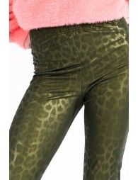 Vegan leather printed leggings