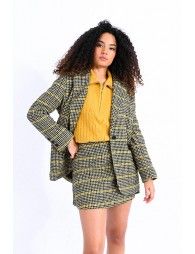 Notch Collar Plaid Blazer