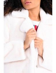Faux-Fur Coat With Wide Lapels