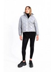 Puffer down jacket with houndstooth pattern