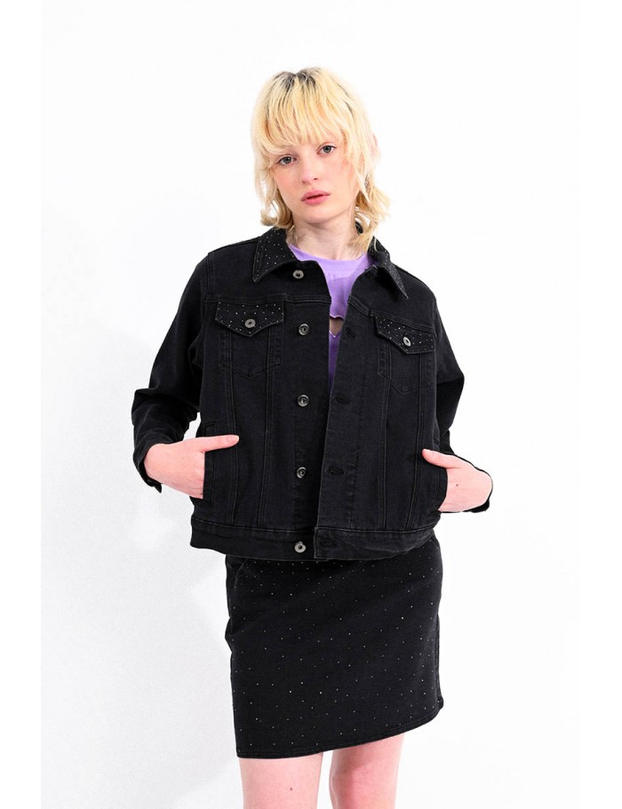Black denim jacket