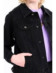 Black denim jacket