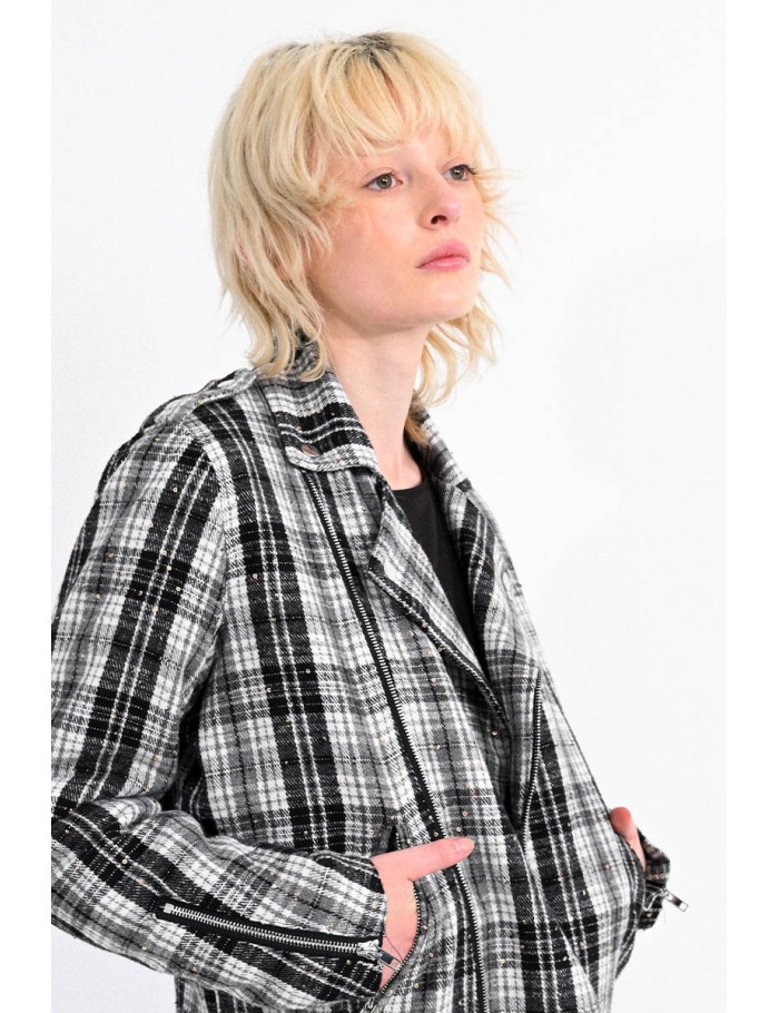 Biker plaid jacket