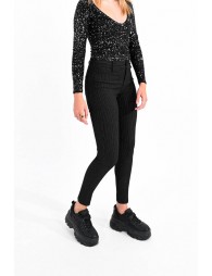 Thin stripes slim small pants
