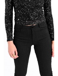 Thin stripes slim small pants