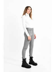 Stretch slim small checkered pattern pants