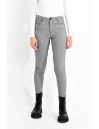 Stretch slim small checkered pattern pants