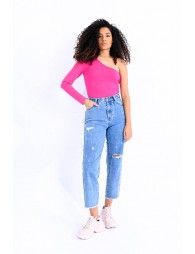 Mom waist denim pants