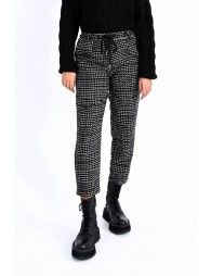 High-rise checked pants