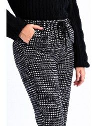 High-rise checked pants
