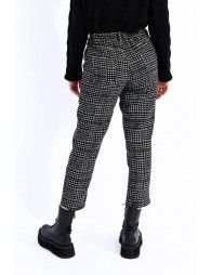 High-rise checked pants