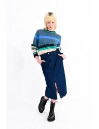 Denim pencil skirt