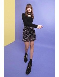 Slit mini skirt