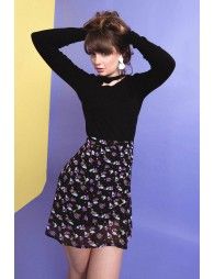Slit mini skirt