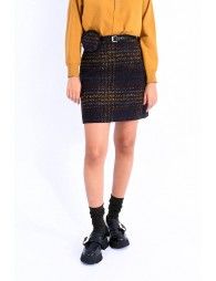 Plaid Mini skirt with belt and pouch