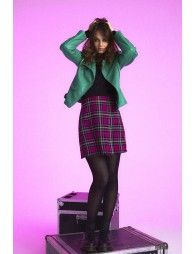 Pink tartan mini skirt