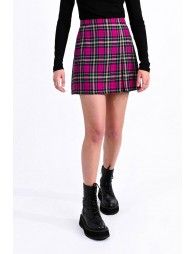 Pink tartan mini skirt