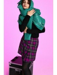Pink tartan mini skirt