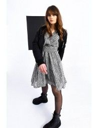 Printed dress with smocked waist