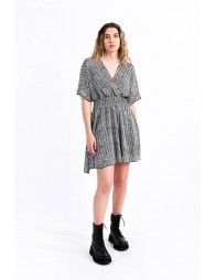 Printed dress with smocked waist