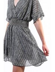 Printed dress with smocked waist