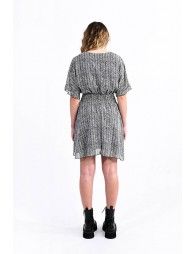 Printed dress with smocked waist