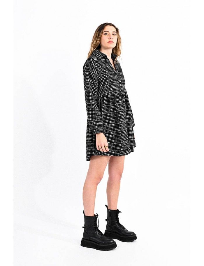 Checkered shirt dress