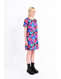 Mini dress in color block print