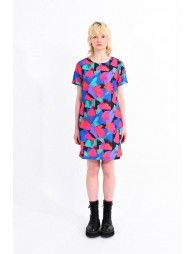Mini dress in color block print