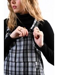 Plaid overalls dress
