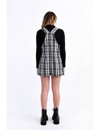 Plaid overalls dress