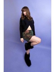Double-breasted turtleneck sweater