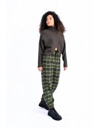 Double-breasted turtleneck sweater