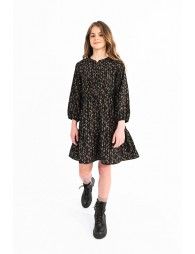 Printed dress with puffed sleeves