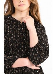 Printed dress with puffed sleeves
