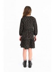 Printed dress with puffed sleeves