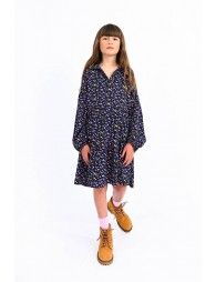 Printed shirt collar dress