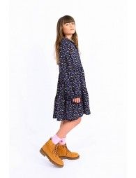 Printed shirt collar dress