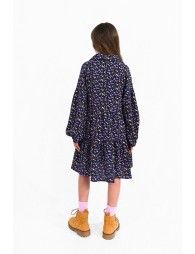 Printed shirt collar dress