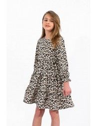 Flared dress with panther print